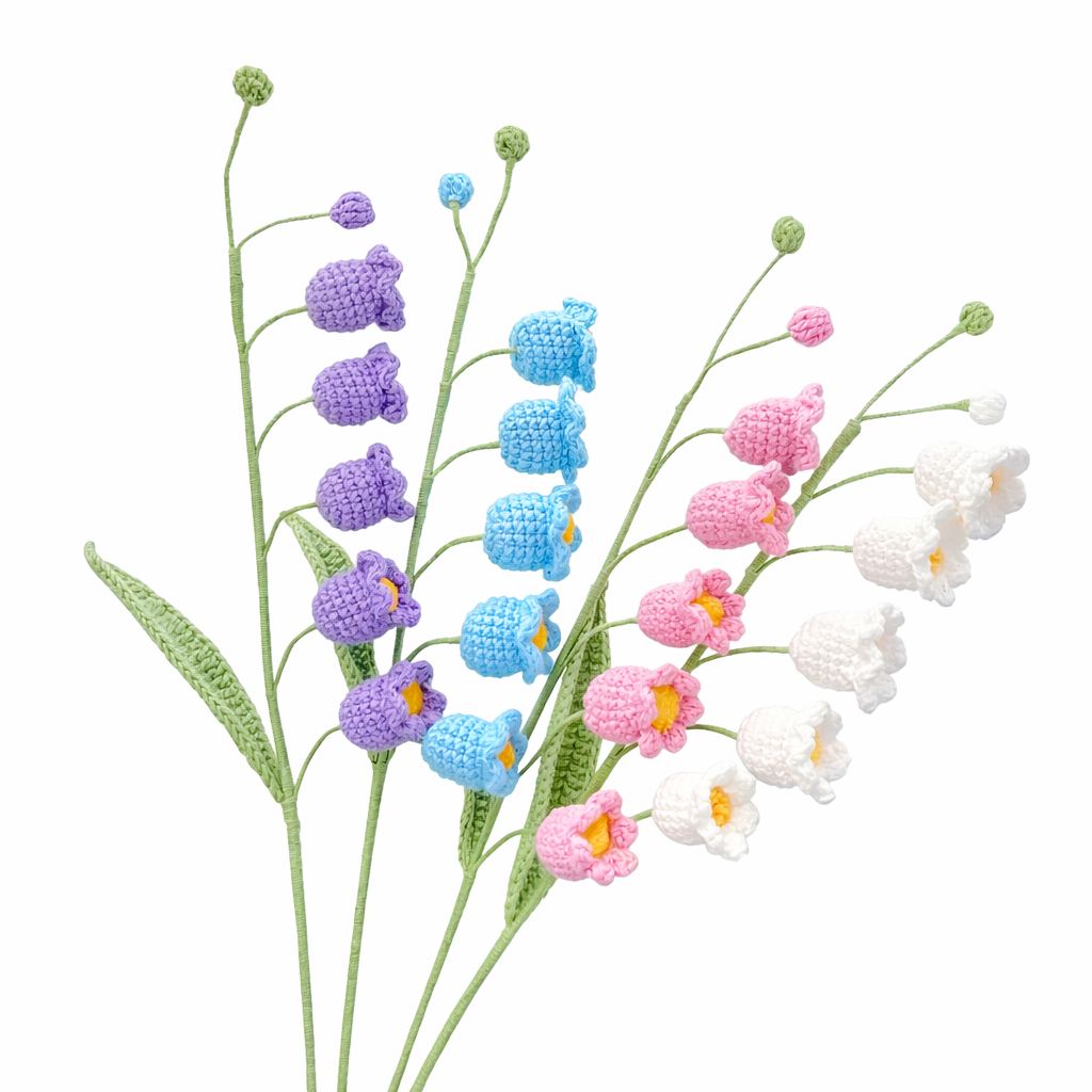 Crochet Lily of the Valley Stems in Blue — product view