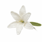 Crochet Lily in White — detail view