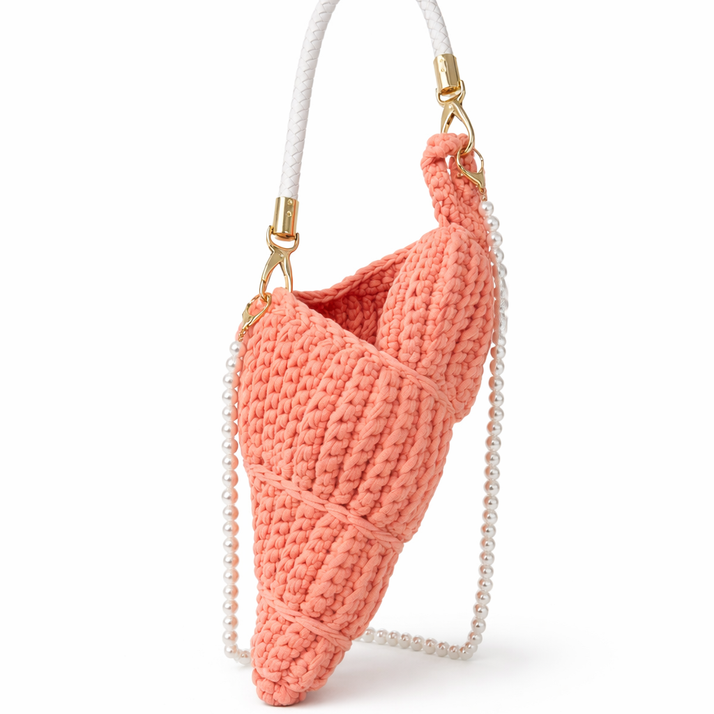 Lucille handbag in Coral Pink — front view