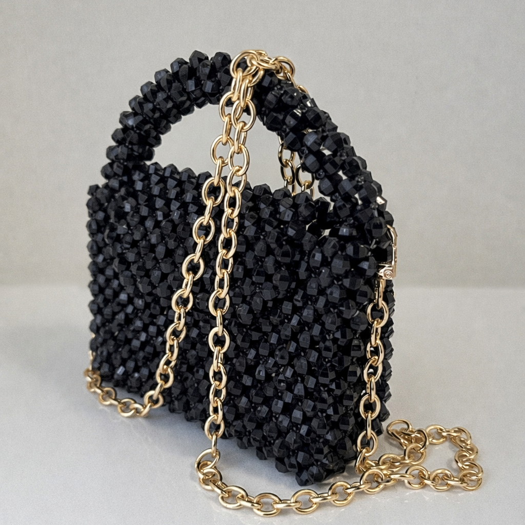 Colette crystal-bead mini bag — three-quarter view