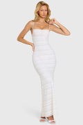 Lace Maxi Dress in Coconut — front view
