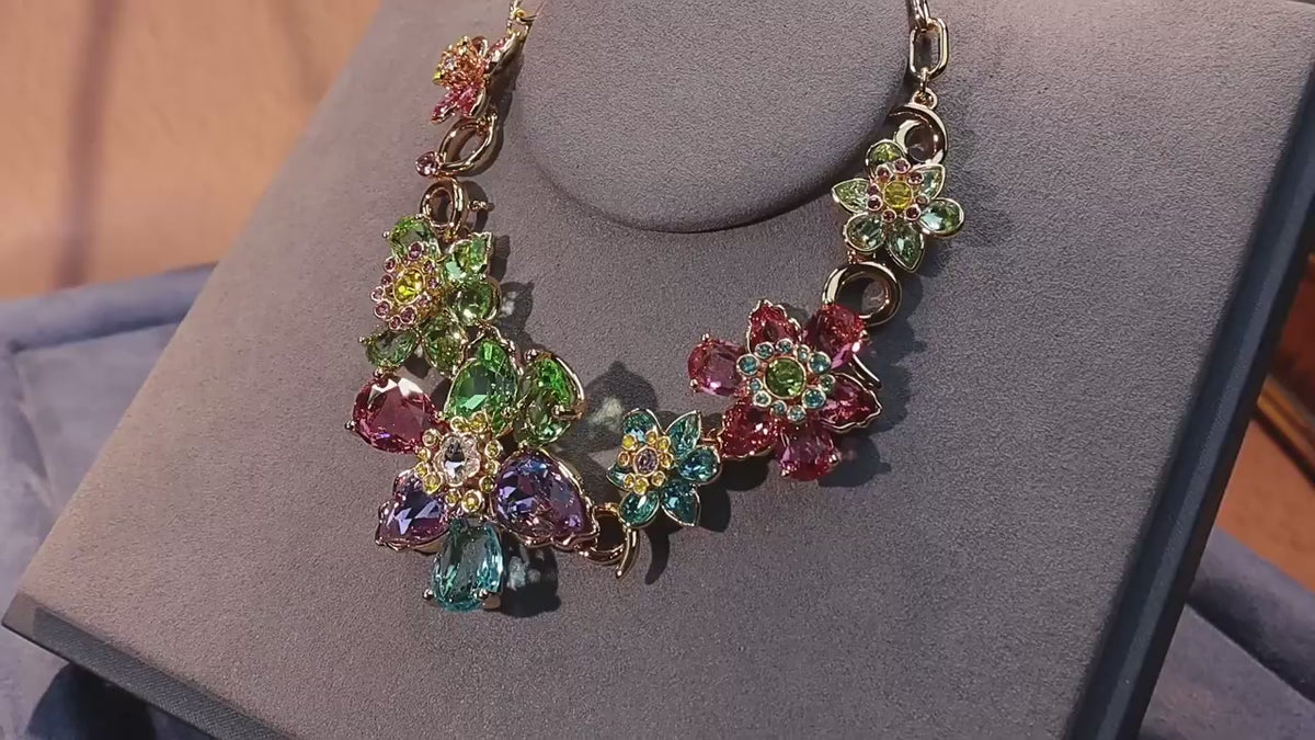 Flora Luxe Crystal Statement Necklace