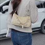 Florence Faux-Pearl Charm Shoulder Bag
