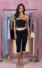 Modal Lace-Trim Bandeau Top in Black