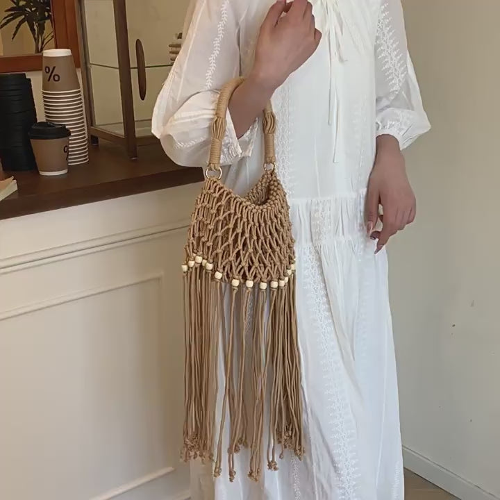Juniper Fringe Crochet Shoulder Bag