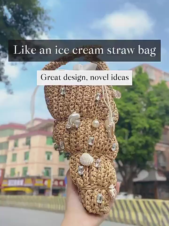 Coralie Coquillage Raffia Mini Bag
