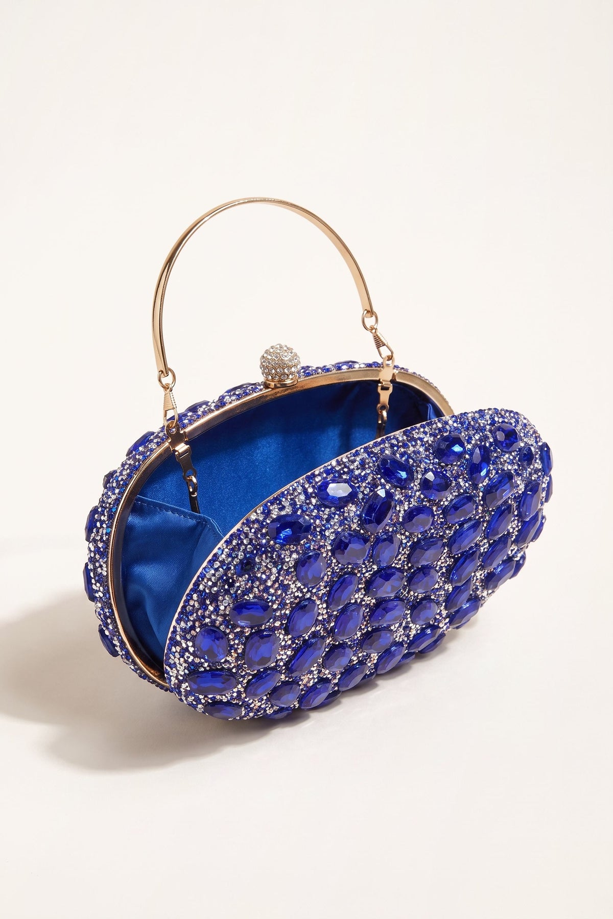 Seraphina Clutch in Blue — open view