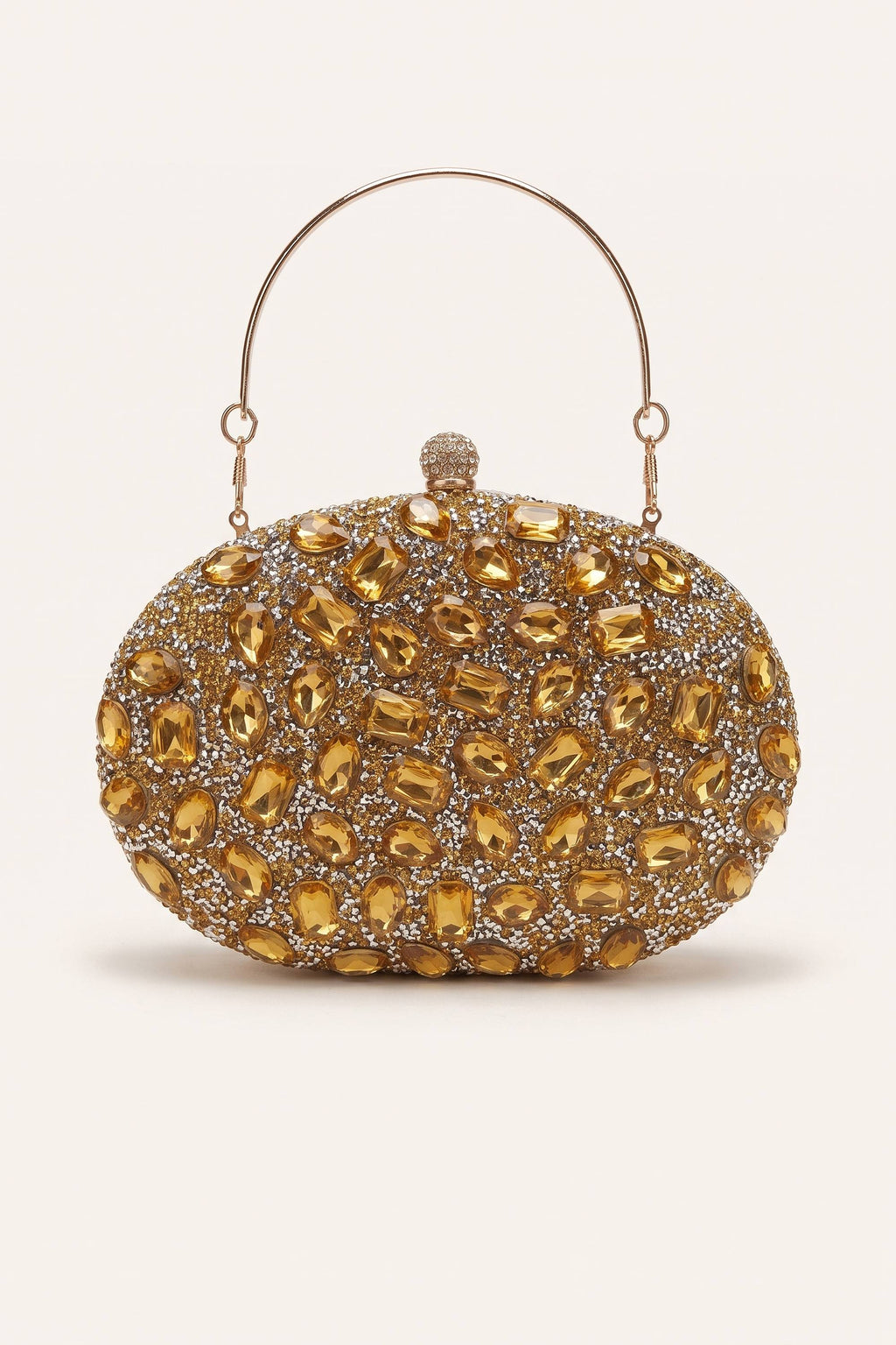 Seraphina Clutch in Gold — front view