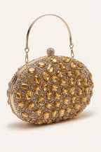 Seraphina Clutch in Gold — three-quarter view