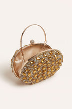Seraphina Clutch in Gold — open view