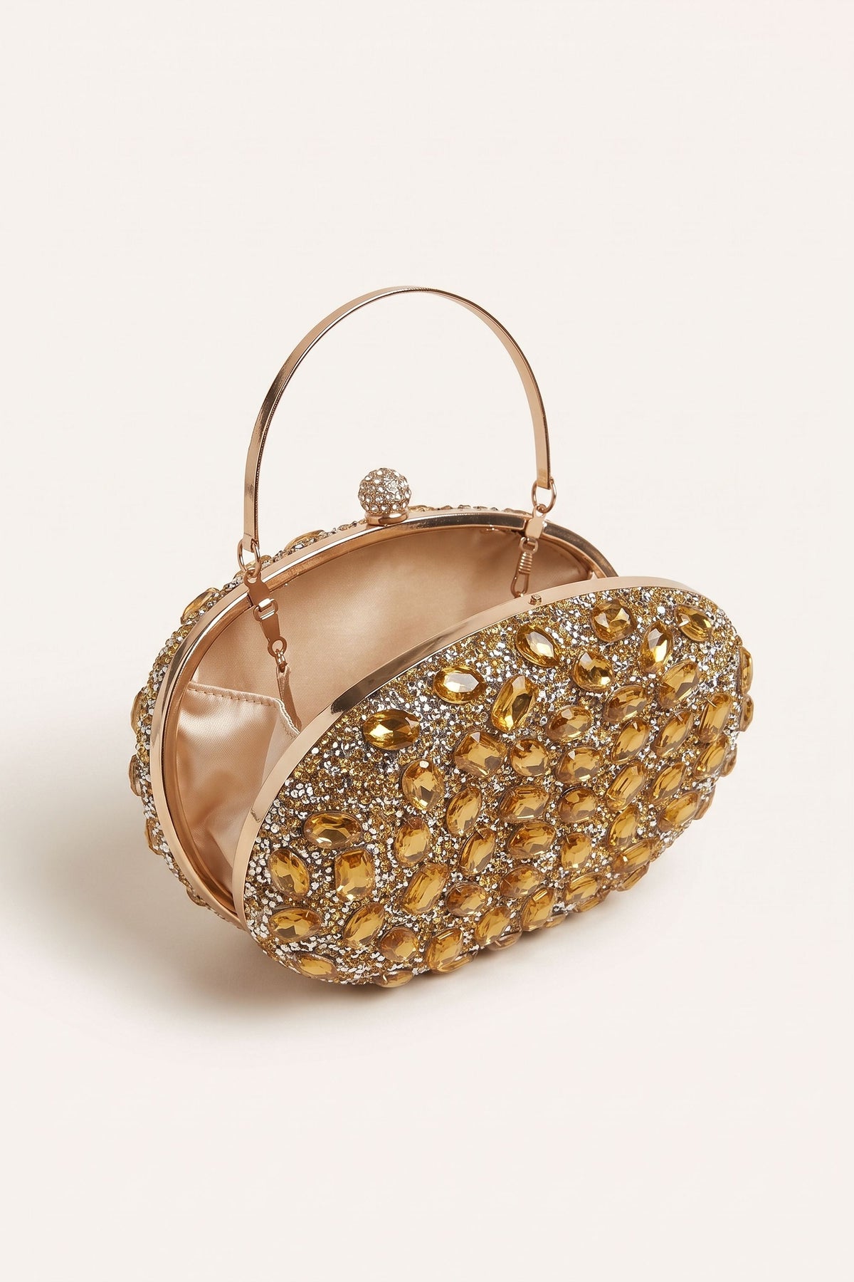 Seraphina Clutch in Gold — open view