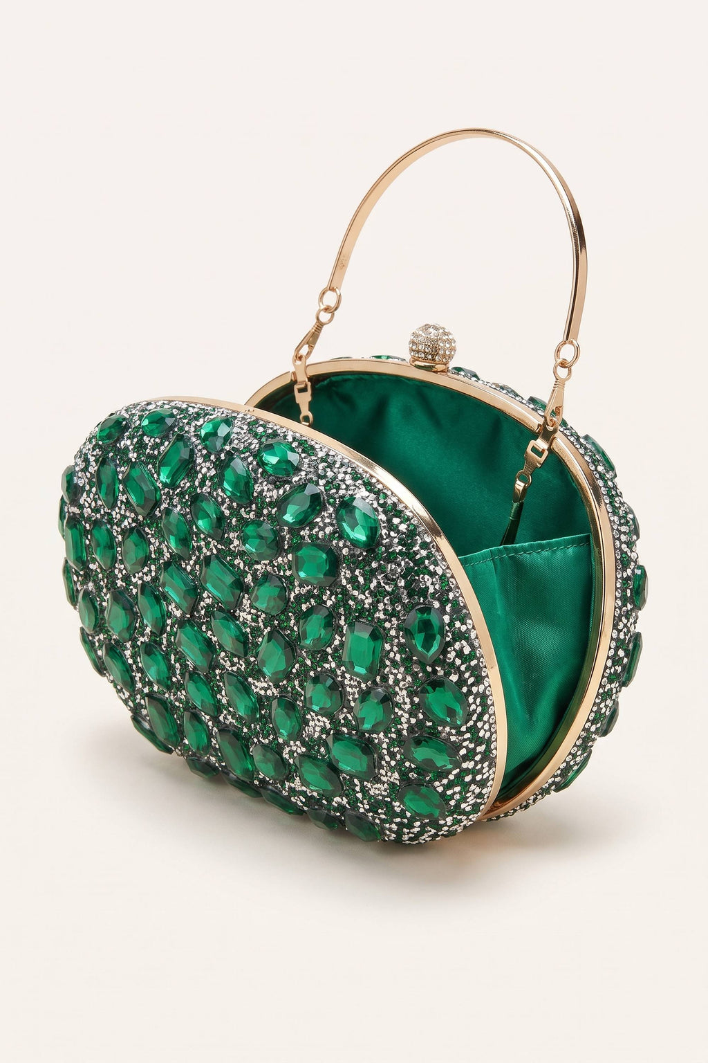 Seraphina Clutch in Green — open view