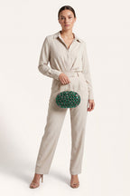 Seraphina Clutch in Green — on model