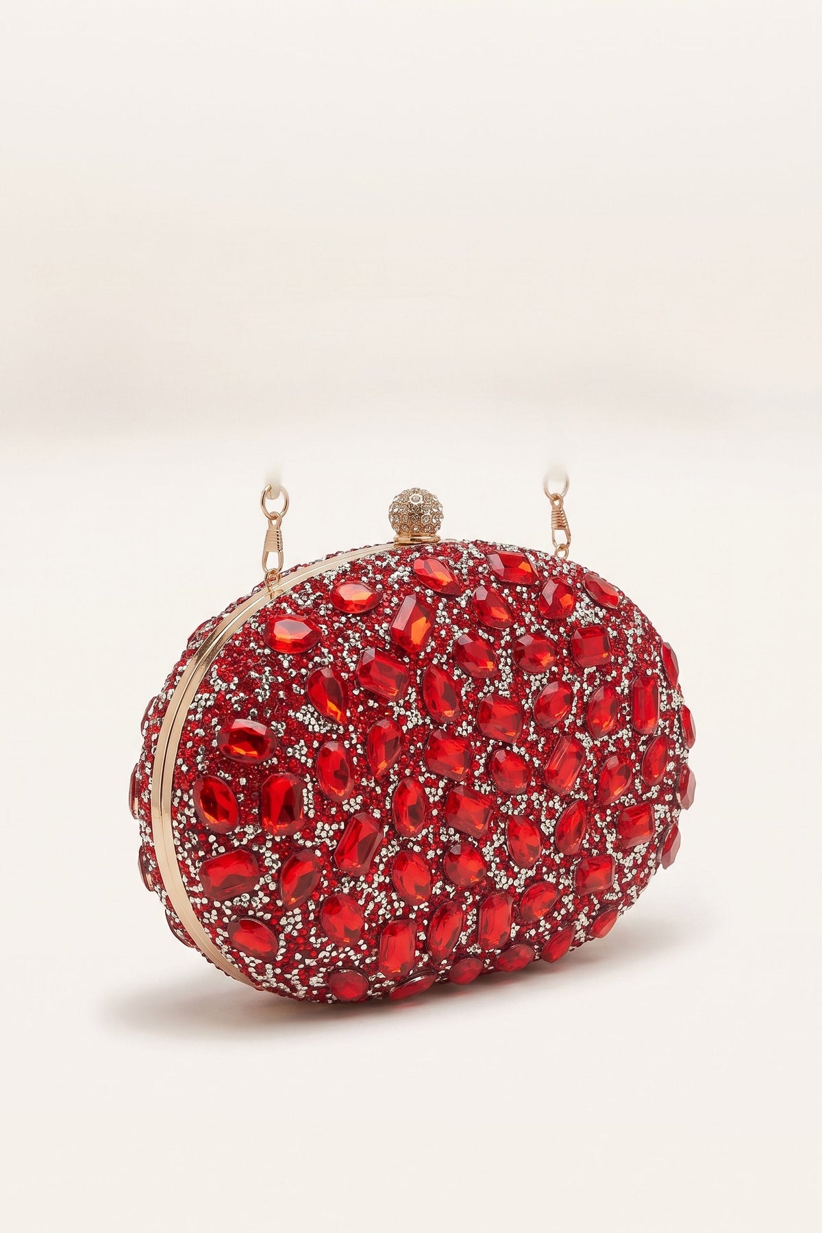 Seraphina Clutch in Red — three-quarter view