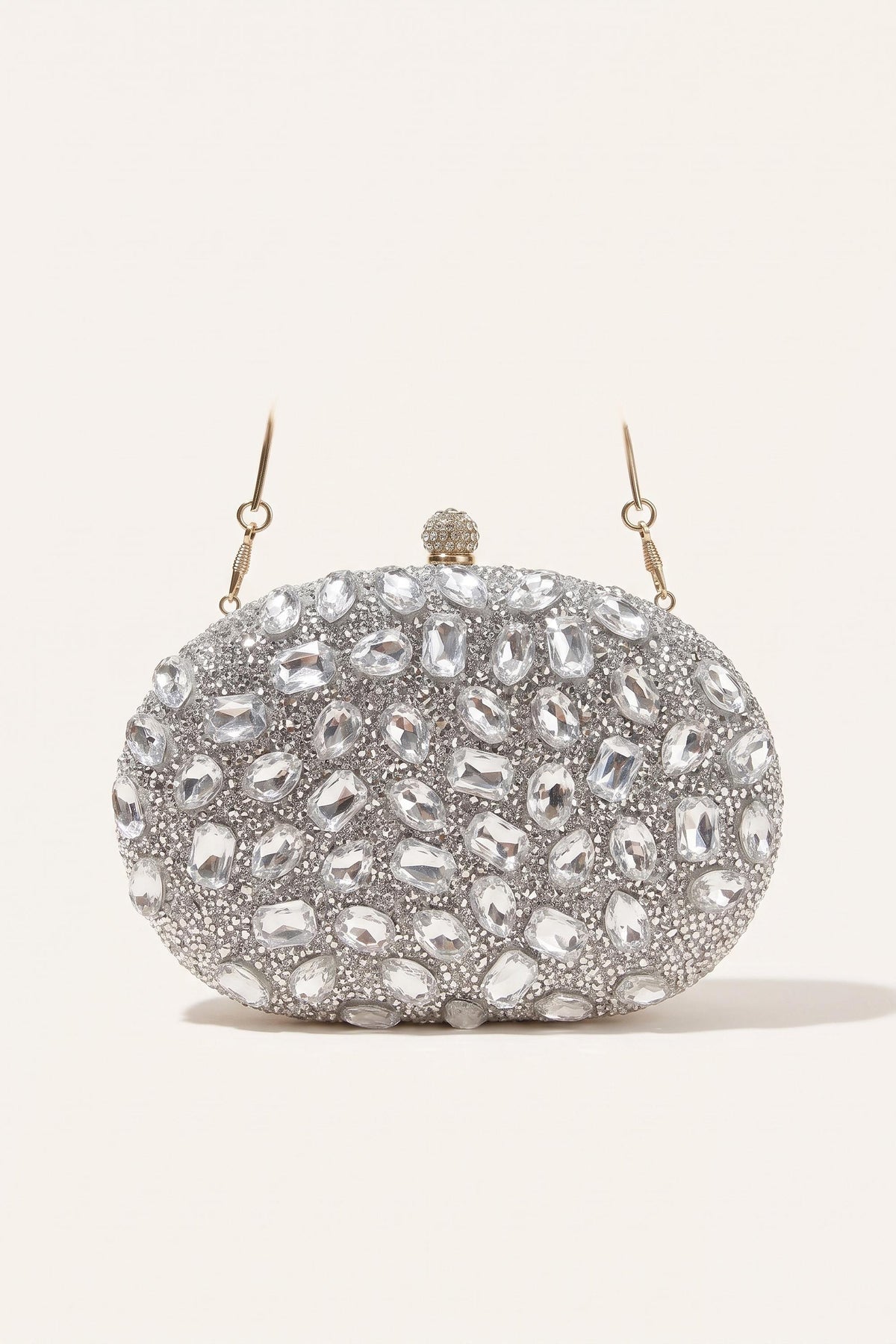 Seraphina Clutch in Silver — front view