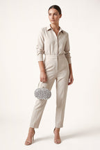 Seraphina Clutch in Silver — on model