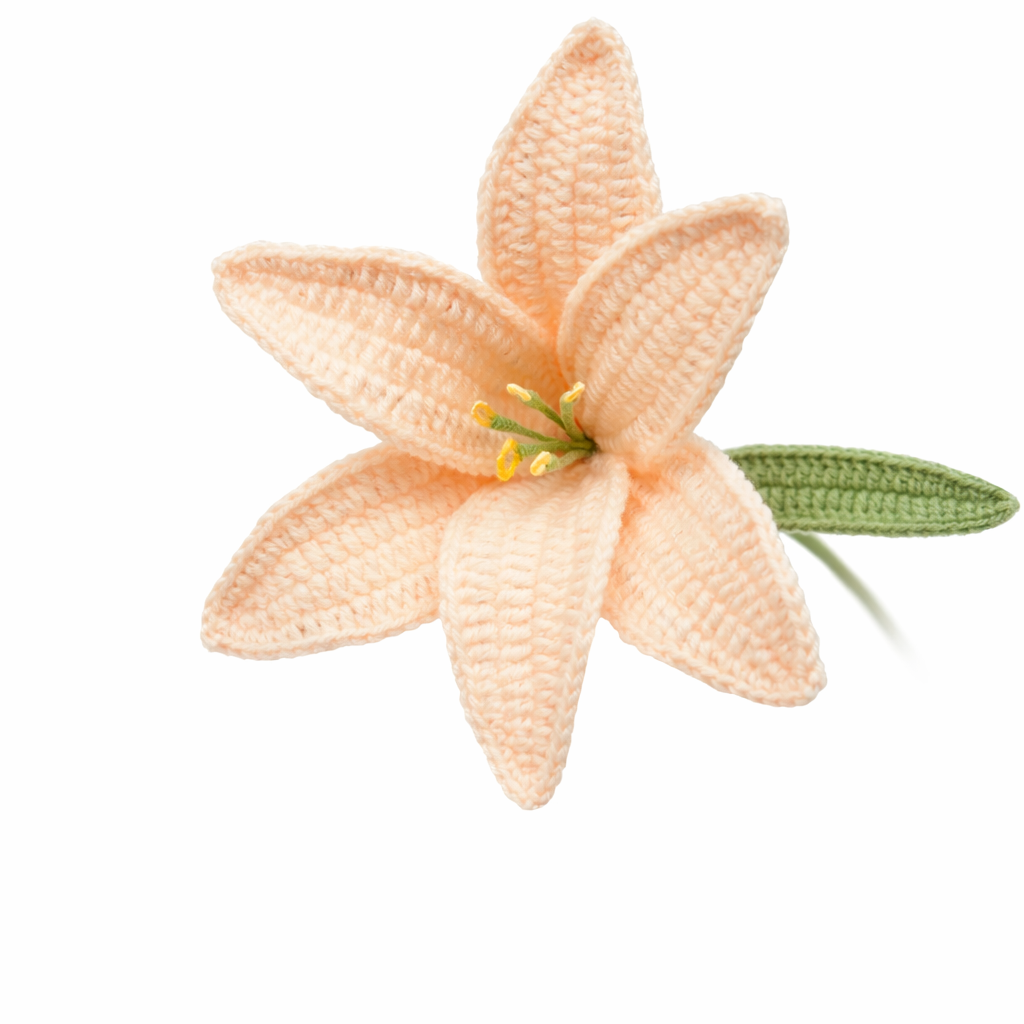 Crochet Lily in Champagne — detail view